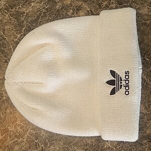 Adidas Classic Stripes White Knit Beanie Winter Hat OSFM
